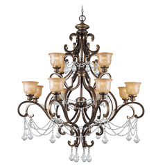 Crystorama Lighting Norwalk Bronze Umber Crystal Chandelier