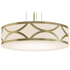 Afx Lighting Lake Gold Pendant Light with Drum Shade
