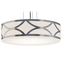 Afx Lighting Lake Painted Nickel Pendant Light with Drum Shade