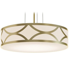 Afx Lighting Lake Gold LED Pendant Light with Drum Shade
