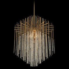 Allegri Crystal Estrella Brushed Champagne Gold Pendant Light
