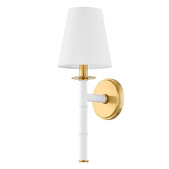 Mitzi Alana Aged Brass Ceramic White Wall Sconce