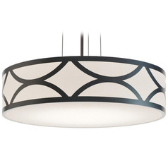 Afx Lighting Lake Black LED Pendant Light with Drum Shade