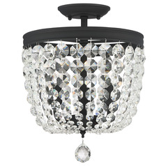 Crystorama Lighting Archer Black Forged Semi-Flushmount Light