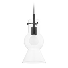 Mitzi Taylor Small Soft Black Clear Glass Pendant