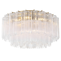 Crystorama Lighting Addis Aged Brass Flushmount Light