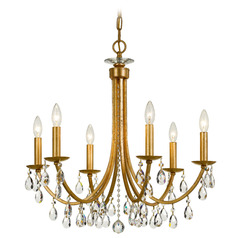 Crystorama Lighting Bridgehampton Antique Gold Crystal Chandelier