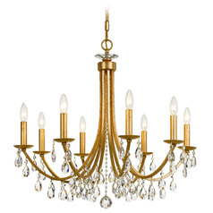 Crystorama Lighting Bridgehampton Antique Gold Crystal Chandelier