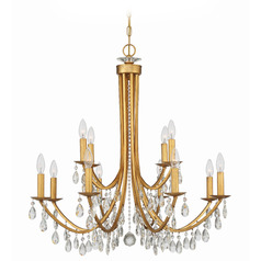 Crystorama Lighting Bridgehampton Antique Gold Crystal Chandelier