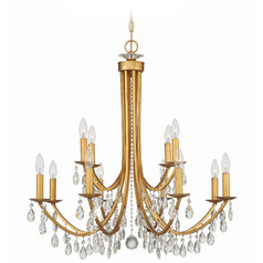 Crystorama Lighting Bridgehampton Antique Gold Crystal Chandelier