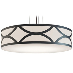 Afx Lighting Lake Black Pendant Light with Drum Shade