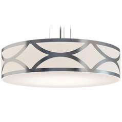 Afx Lighting Lake Painted Nickel Pendant Light with Drum Shade