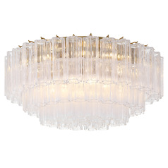 Crystorama Lighting Addis Aged Brass Flushmount Light