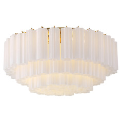 Crystorama Lighting Addis Aged Brass Flushmount Light