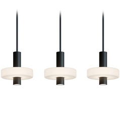 Afx Lighting Sydney Black LED Multi-Light Pendant with Drum Shade