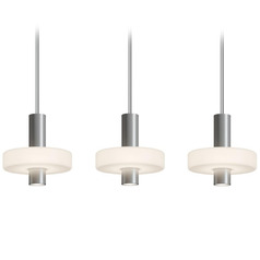 Afx Lighting Sydney Satin Nickel LED Multi-Light Pendant with Drum Shade