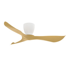 Maxim Lighting Keanu Matte White and Teak Ceiling Fan Without Light