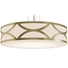 Afx Lighting Lake Gold LED Pendant Light with Drum Shade