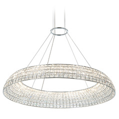 Allegri Crystal Nuvole Chrome LED Pendant Light