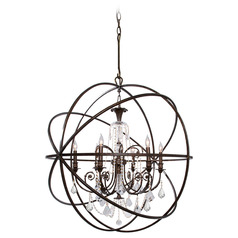 Crystorama Lighting Solaris English Bronze Crystal Chandelier