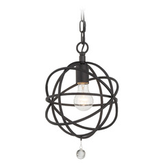 Crystorama Lighting Solaris Black Mini-Pendant Light