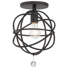 Crystorama Lighting Solaris Black Semi-Flushmount Light