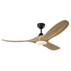 Visual Comfort Fan Collection Maverick Smart 52 LED Midnight Black LED Ceiling Fan with Light