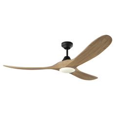 Visual Comfort Fan Collection Maverick Smart 60 LED Midnight Black LED Ceiling Fan with Light
