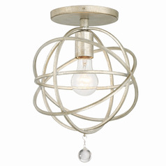 Crystorama Lighting Solaris Olde Silver Semi-Flushmount Light