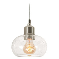 Afx Lighting Laney Satin Nickel Mini-Pendant Light with Bowl / Dome Shade