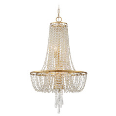 Crystorama Lighting Arcadia Antique Gold Crystal Chandelier