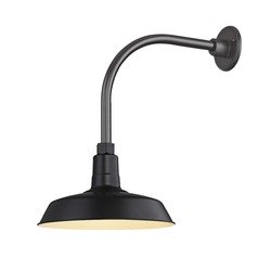 Black Gooseneck Barn Light with 12