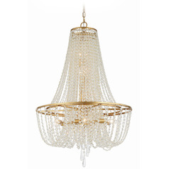 Crystorama Lighting Arcadia Antique Gold Crystal Chandelier