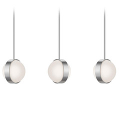 Afx Lighting Verona Satin Nickel LED Multi-Light Pendant with Globe Shade