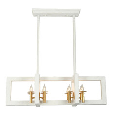 Kalco Lighting Duo Soft Gold & White Island Light