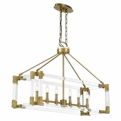 Prima Vista 6-Light Linear Light in Aged Antique Brass by Metropolitan