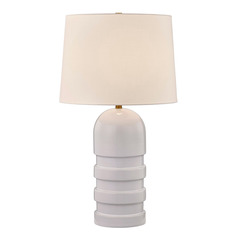 Savoy House Lighting Wehunt White Table Lamp with Empire Shade