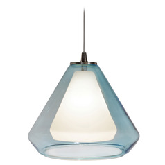 Afx Lighting Armitage Satin Nickel LED Mini-Pendant Light with Conical Shade