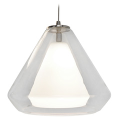 Afx Lighting Armitage Satin Nickel LED Mini-Pendant Light with Conical Shade