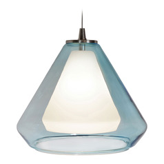 Afx Lighting Armitage Satin Nickel LED Mini-Pendant Light with Conical Shade