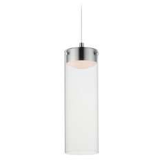 ET2 Highball Satin Nickel LED Mini-Pendant Light with Cylindrical Shade