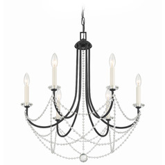 Crystorama Lighting Delilah Matte Black Crystal Chandelier