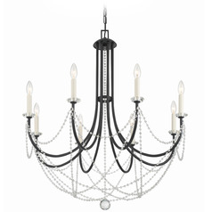 Crystorama Lighting Delilah Matte Black Crystal Chandelier