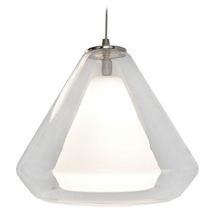 Afx Lighting Armitage Satin Nickel LED Mini-Pendant Light with Conical Shade