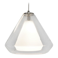 Afx Lighting Armitage Satin Nickel LED Mini-Pendant Light with Conical Shade