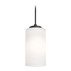 Afx Lighting Leo Black Mini-Pendant Light with Cylindrical Shade