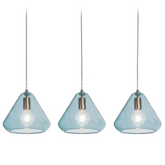 Afx Lighting Armitage Satin Nickel Multi-Light Pendant with Conical Shade