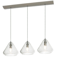Afx Lighting Armitage Satin Nickel Multi-Light Pendant with Conical Shade