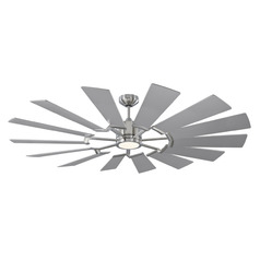 Prairie 62-Inch LED Fan in Brushed Steel by Visual Comfort & Co Fans
