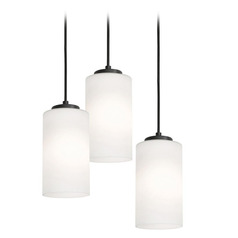 Afx Lighting Leo Black Multi-Light Pendant with Cylindrical Shade